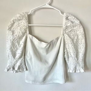 Eyelet Puff Sleeve Top